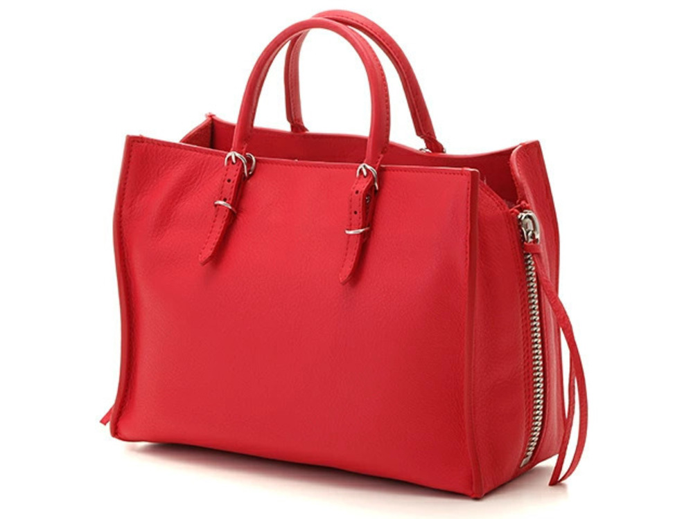 Balenciaga handbag Paper zip around red calfskin